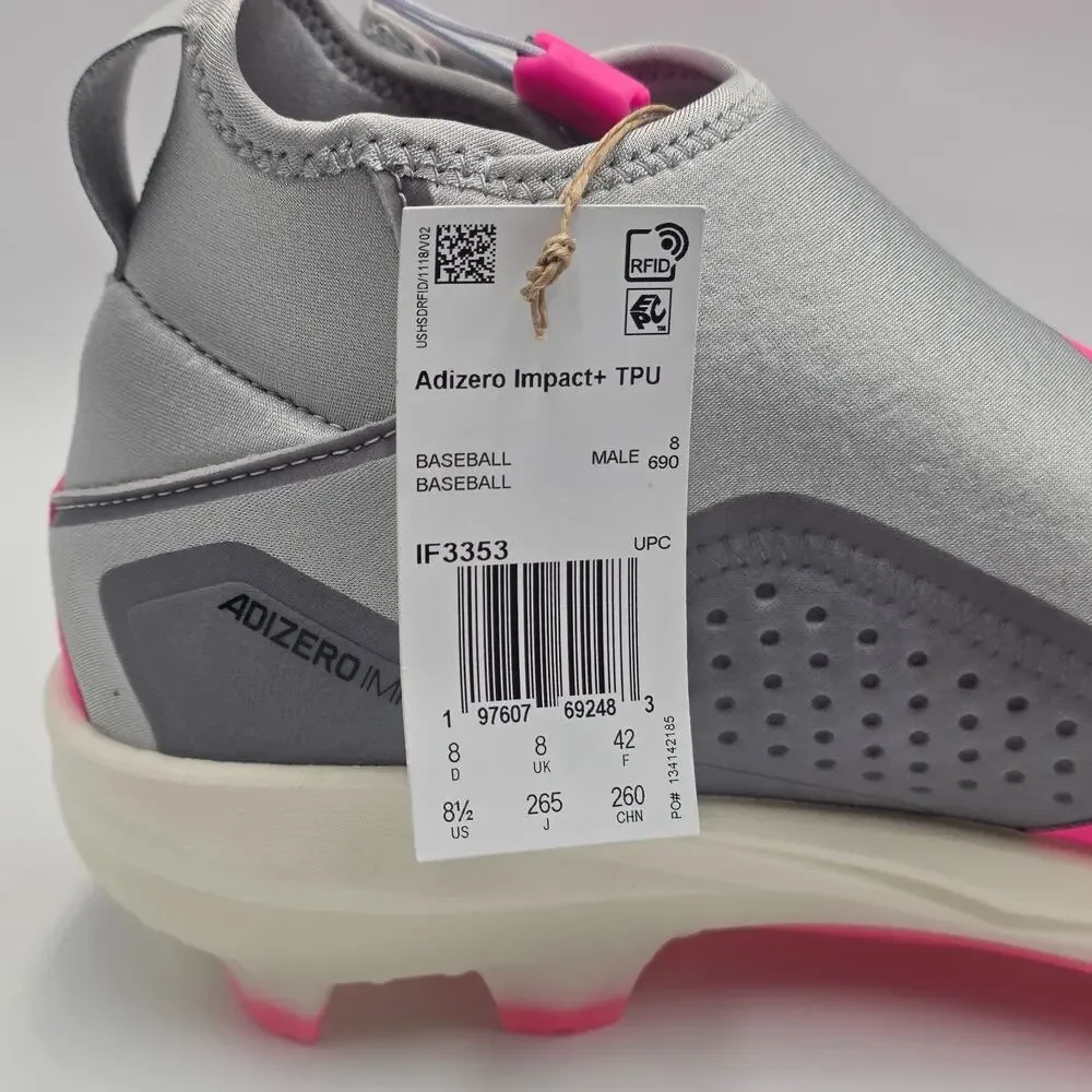 adidas Adizero Impact+ TPU Men's Size 8.5 Baseball Cleats IF3353 Lucid Pink New